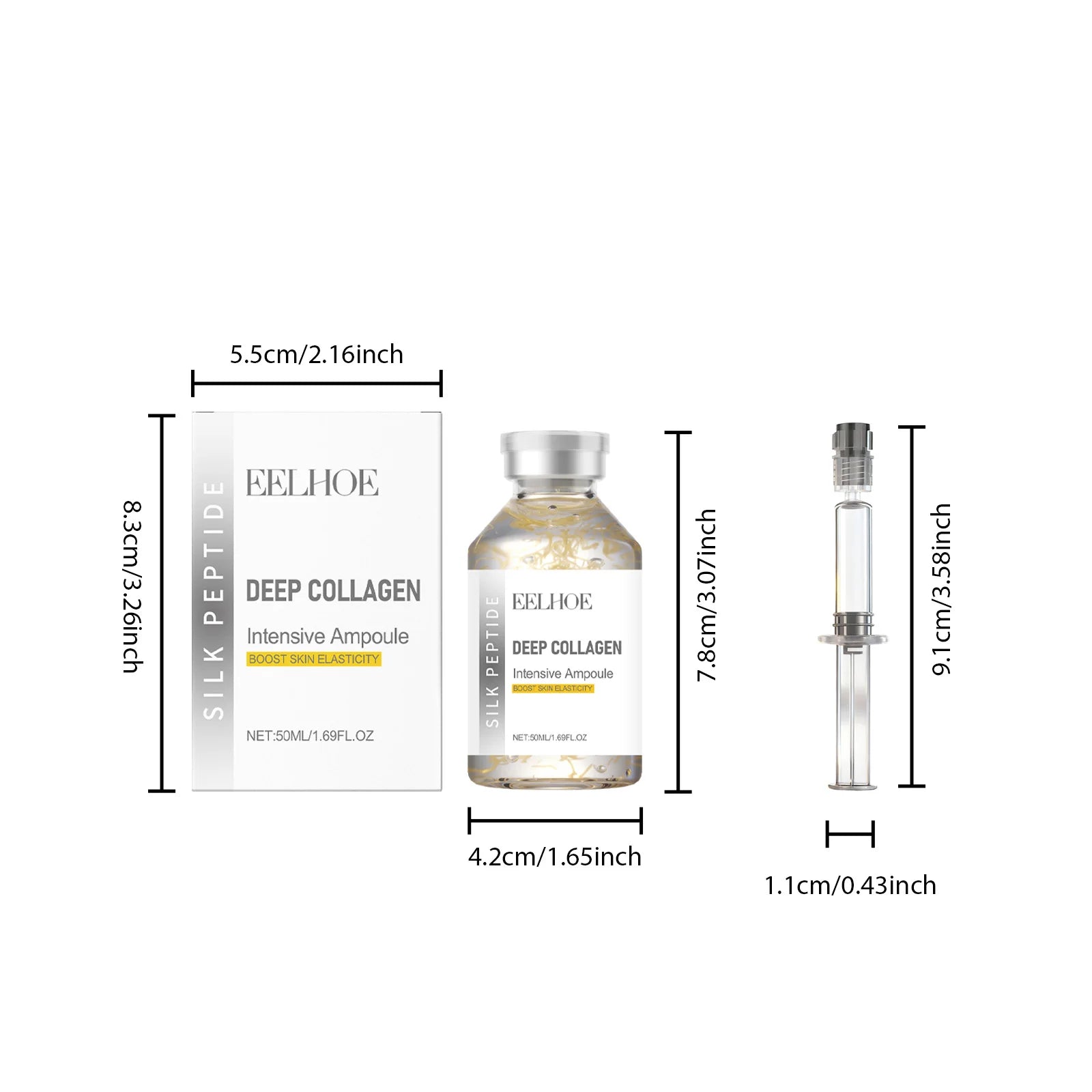 Silk Peptide Intensive Lifting Ampoule Deep Collagen Intensive Revitalizing Essence Face Tightening Smoothing Anti Aging Serum Oasis Select 1pcs