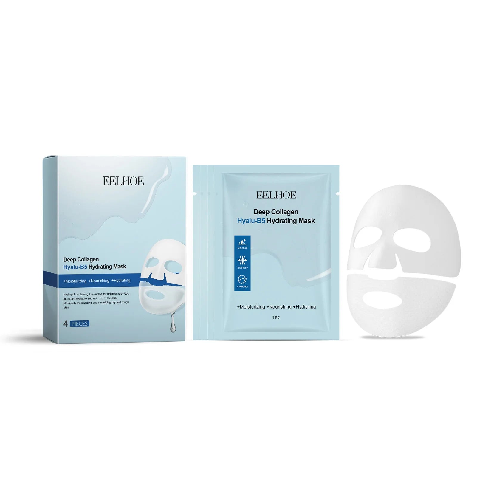 EELHOE Nicotinamide Face Mask – Collagen, Hyaluronic Acid Firming Collagen Sheet Mask Oasis Select 4pcs B5 mask