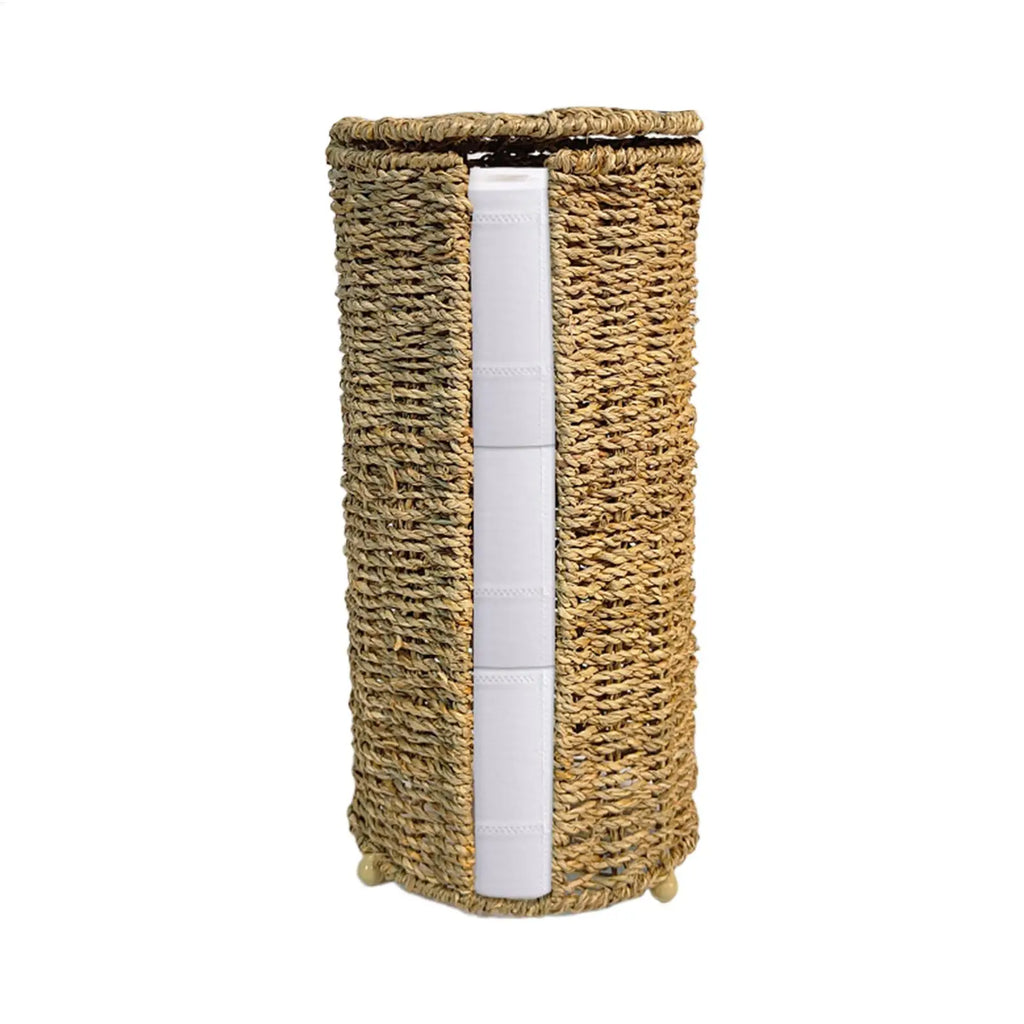 Toilet Paper Holder Handwoven storage basket No-Drill Bathroom Organizer with Cup Holder Bathroom Organizer Bathroom Decor Oasis Select