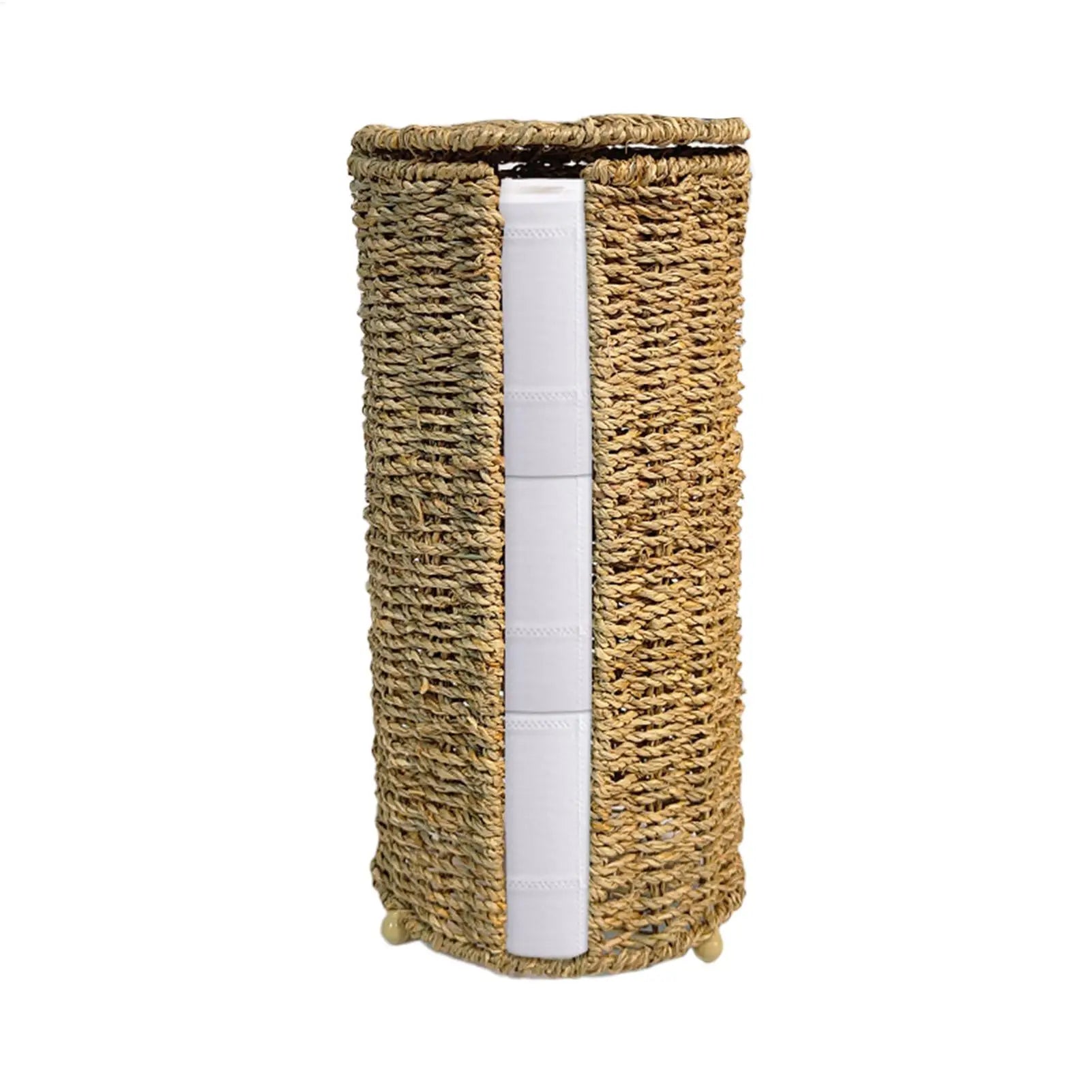 Toilet Paper Holder Handwoven storage basket No-Drill Bathroom Organizer with Cup Holder Bathroom Organizer Bathroom Decor Oasis Select