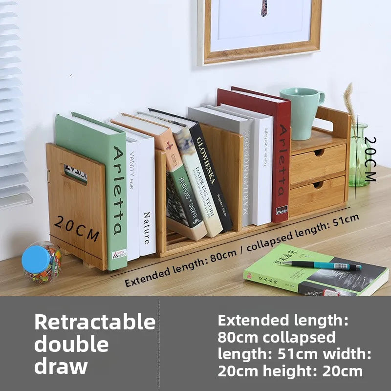 Nanzhu with pumping office small bookshelf desktop storage simple desktop bookshelf student bookshelf shelf Oasis Select Double draw