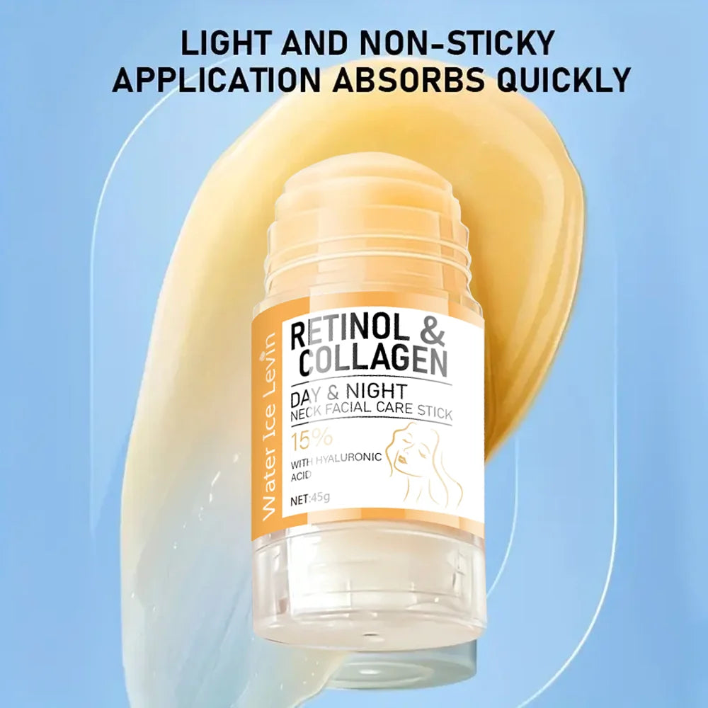 45g Retinol and Collagen Day and Night Neck Cream Facial Stick, Hydrating and Moisturizing, Non-Greasy, Easy to Use, Easy to Absorb, Gentle and Non-Irritating, Deeply Absorbed! Oasis Select
