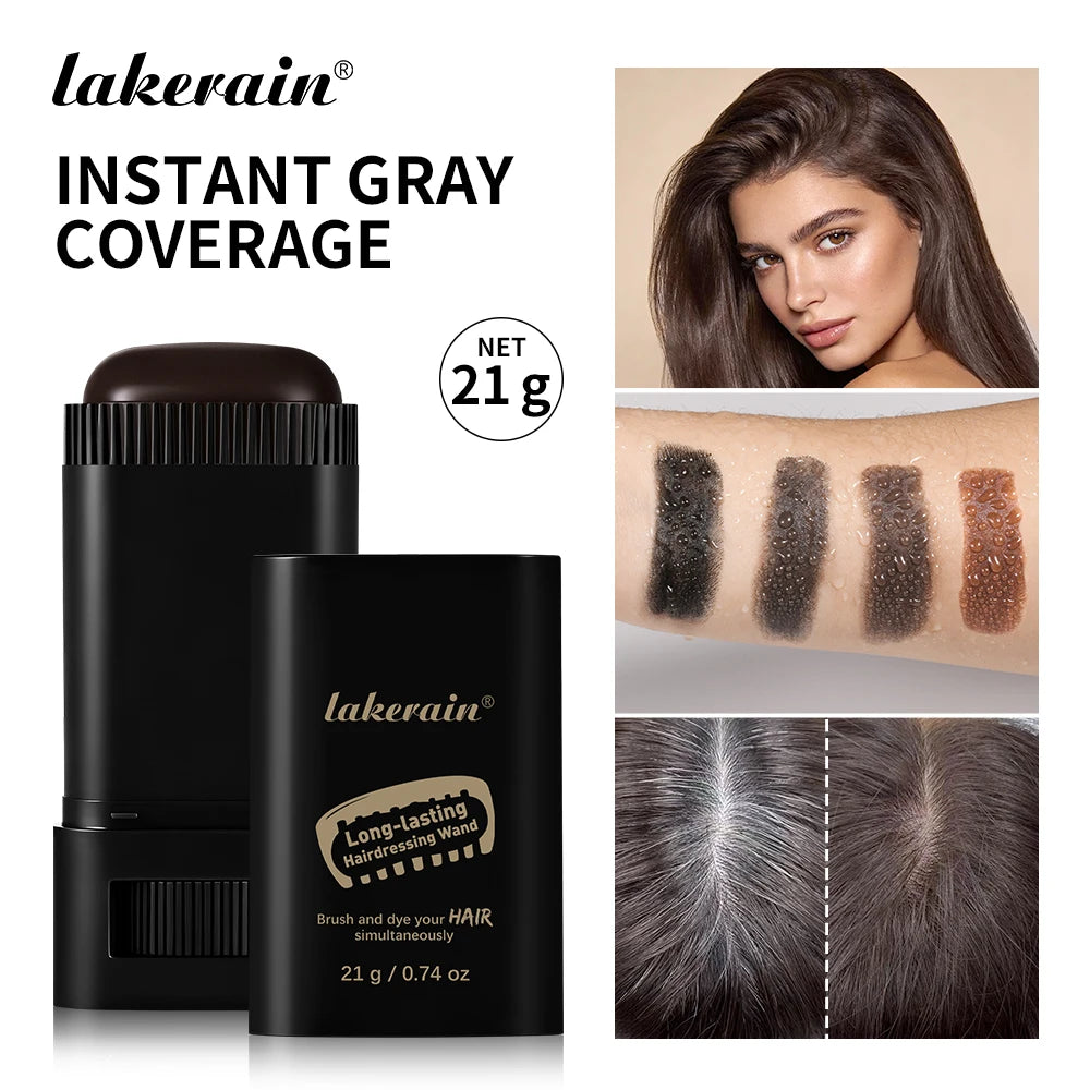 Long-lasting Hairdressing Wand Quickly Cover White Hair Sweat Resistant Waterproof Smooth Cream Texture Comb & Dye in One Design Oasis Select