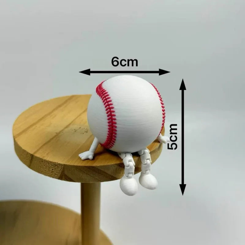 Articulated Sports Ball Figurines Creative Golf Soccer Basketball Decor Home Office Movable Joint Desktop Ornaments Idear Gift Oasis Select Tennis