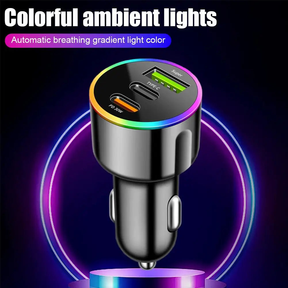 PD Fast Charging Car Charger Type C USB Adapter Dual Port Car Phone Charger for Mobile Phones, Tablets Oasis Select