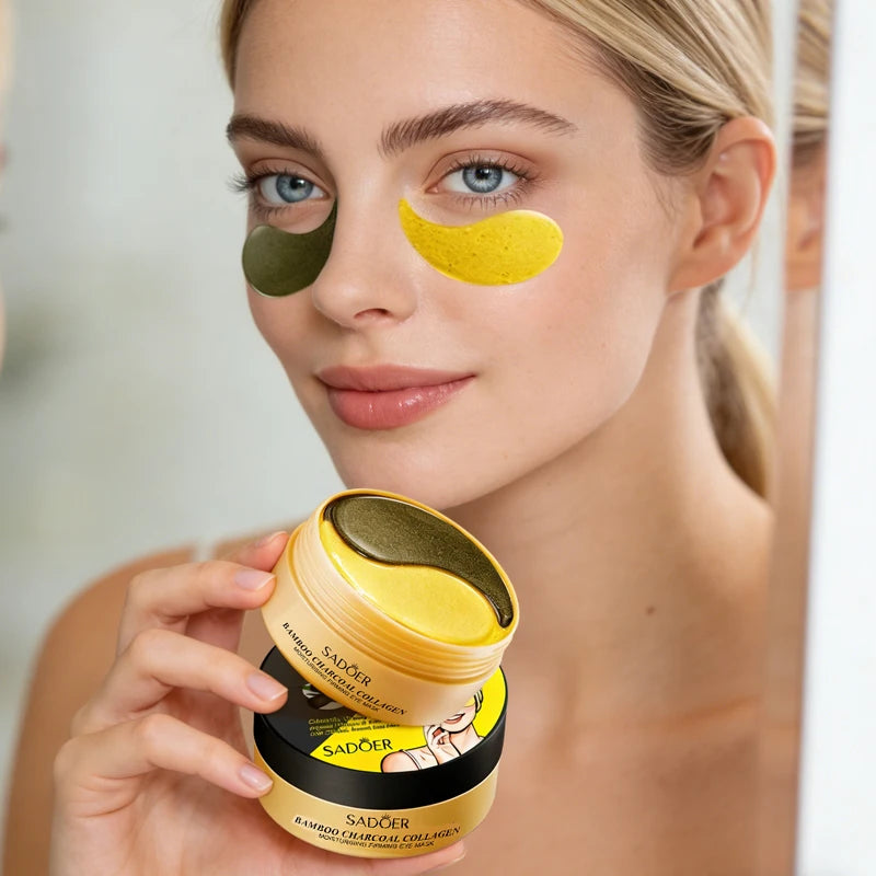 60-Pack Bamboo Charcoal Collagen Eye Masks – Moisturizing Eye Mask Patches Oasis Select
