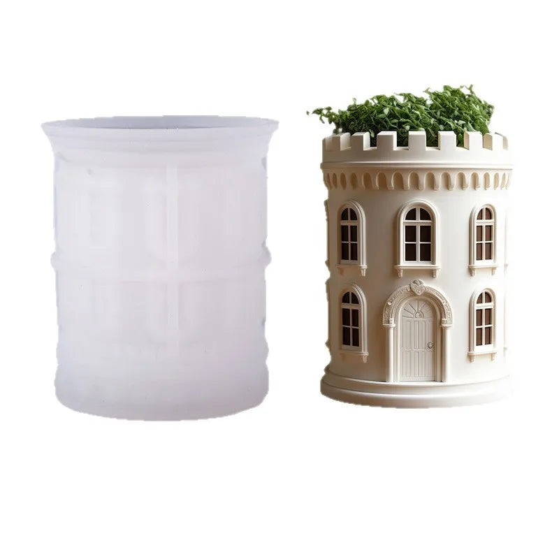 DIY Victory Goddess relief circular plant flowerpot resin silicone mold Victory God relief storage box gypsum molds Oasis Select