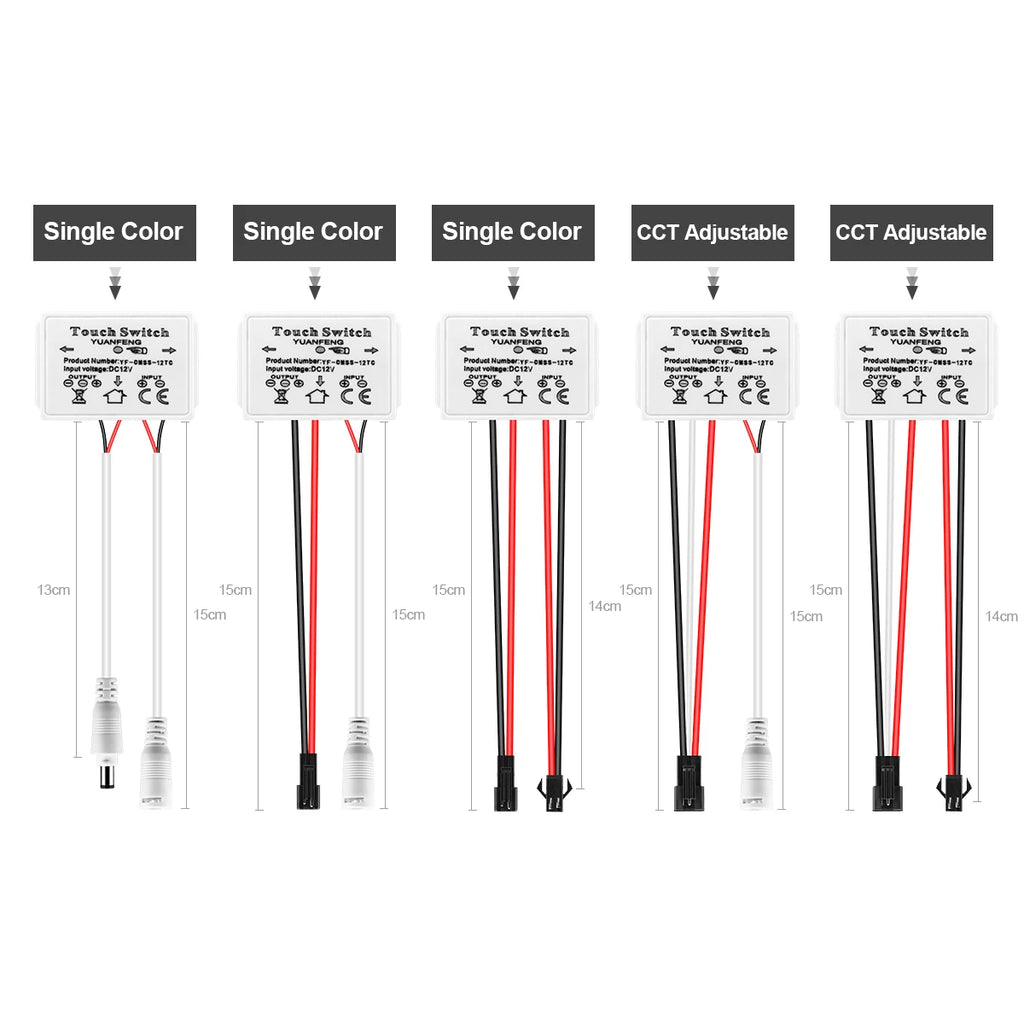 12V 5A Bathroom Mirror LED Dimmer Switch Capacitive CCT Adjustable Touch Sensor for Mirror Lights Backlight Decoration Oasis Select