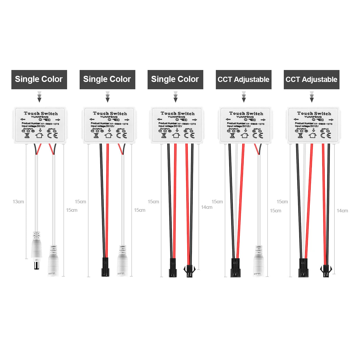 12V 5A Bathroom Mirror LED Dimmer Switch Capacitive CCT Adjustable Touch Sensor for Mirror Lights Backlight Decoration Oasis Select