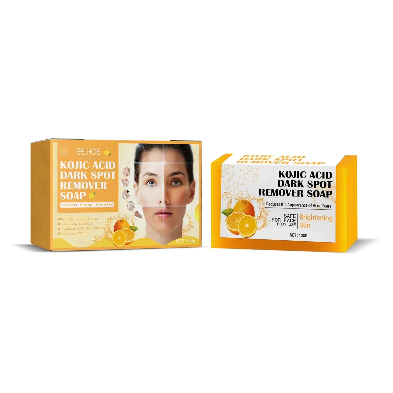 EELHOE Kojic Acid Soap Cleaning Even Skin Skin Brightener Oil Control Nourishing Hydration Skin Care Natural Turmeric Soap 100g Oasis Select 100g