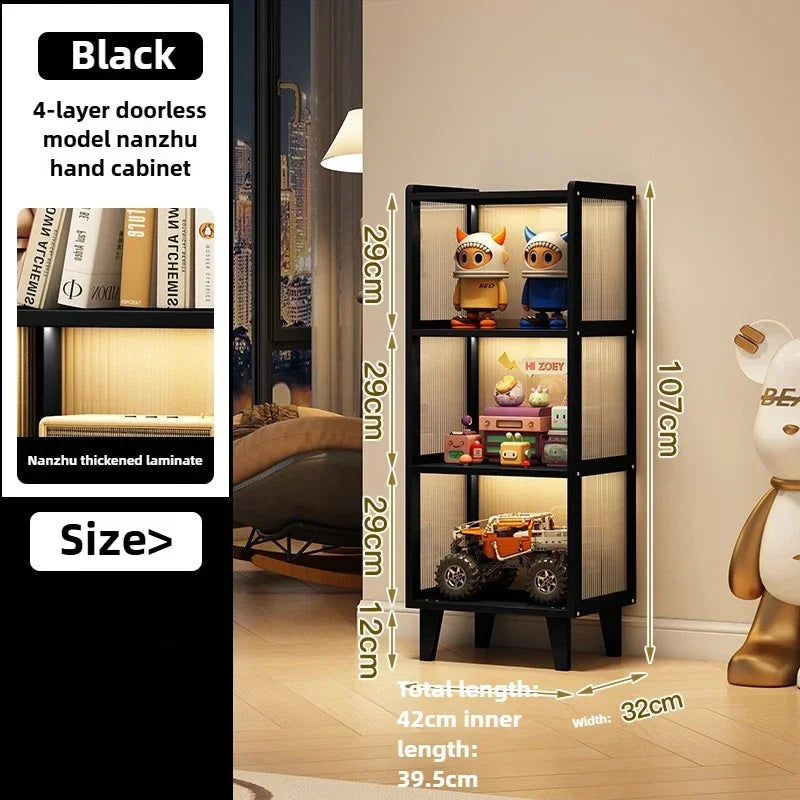 Multi-functional Figure display cabinet Bookcase Acrylic transparent dustproof Lego blind box storage cabinet Oasis Select Black E