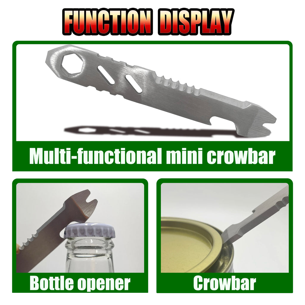 Mighty Bar Pocket Knife & Bottle Opener - Heavy Duty Stainless Steel Keychain, Edc Multitool For Everyday Carry Oasis Select