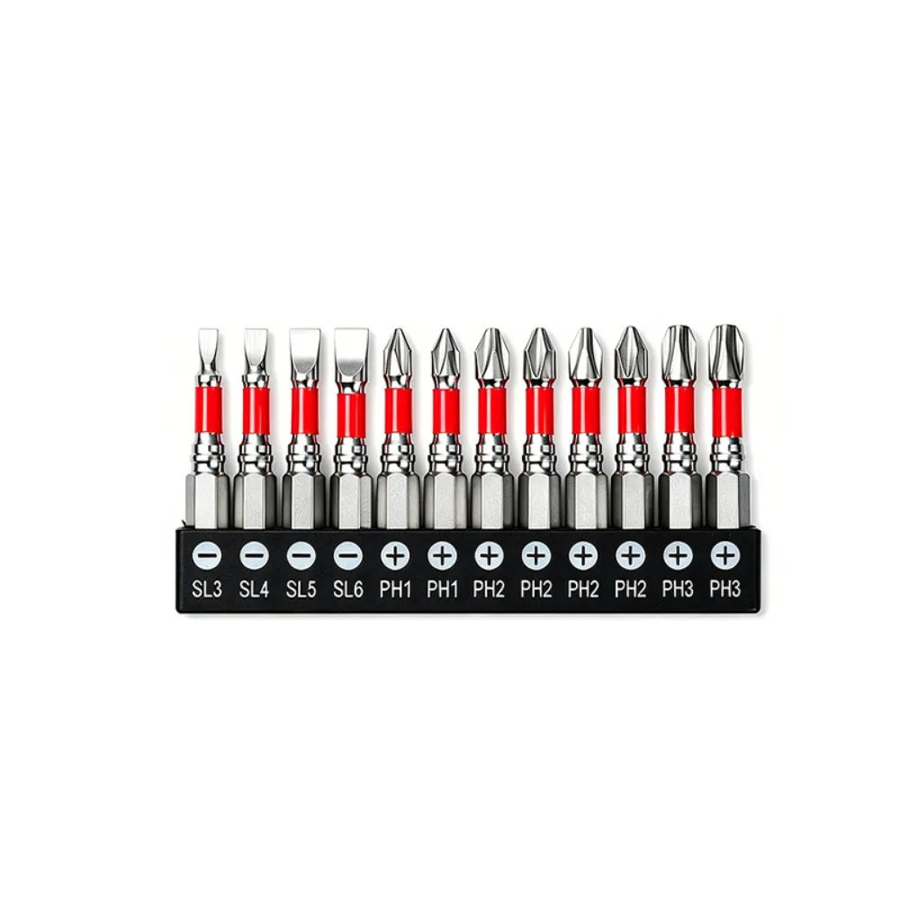 Magnetic Hex Screwdriver Bit Set S2 Steel 1/4" Impact Driver