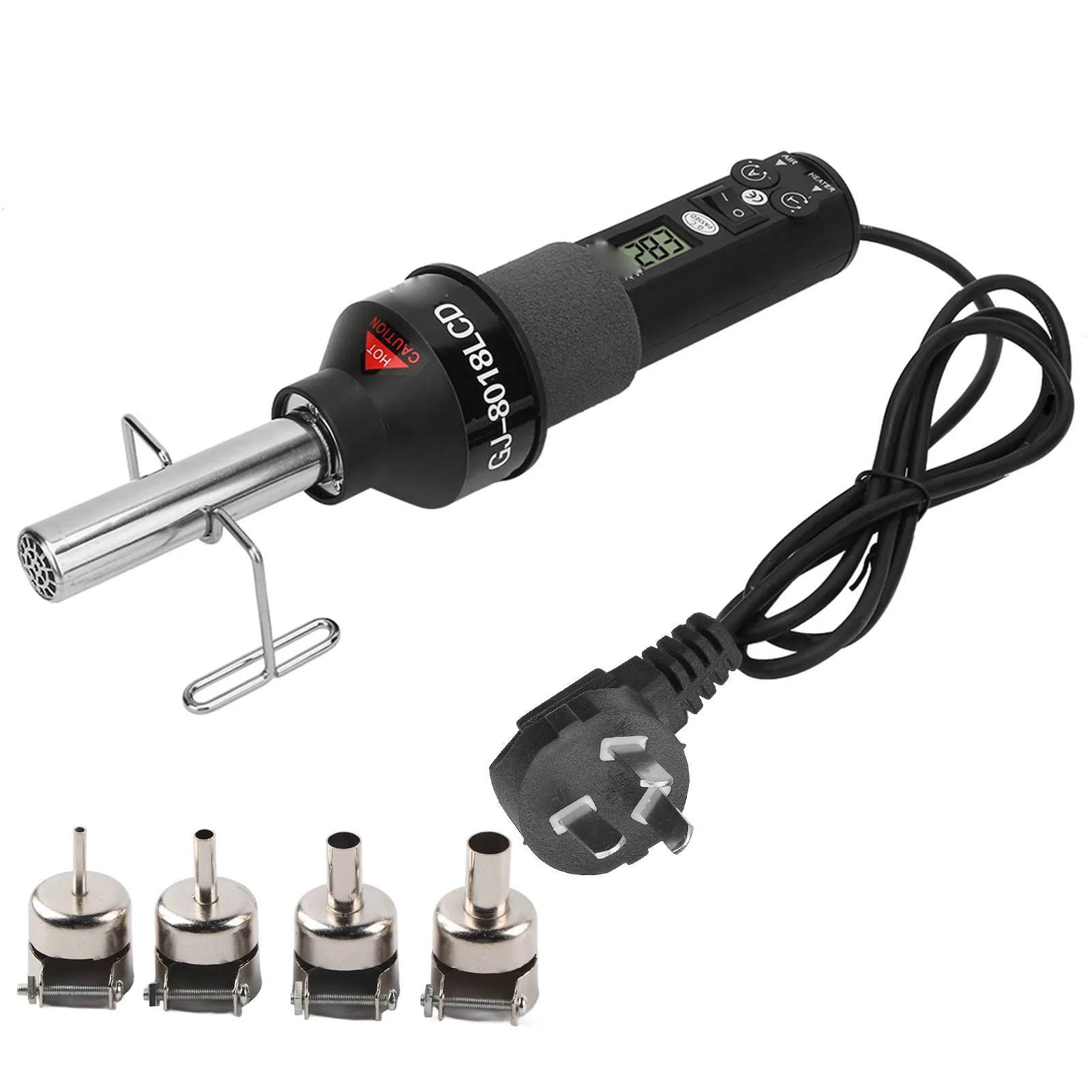 Portable Hot Air Gun Handheld 450W LCD Adjustable Electronics Soldering Desoldering Digital Heat Gun Temperature Control GJ8018L Oasis Select