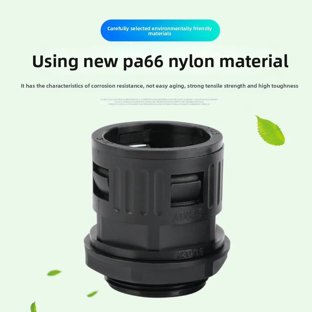 10 pcs Nylon Plastic Corrugated Tube Connectors Pipe Joint AD13 15.8 18.5 21.2 25 28.5 34.5 End Fittings Plastic Conduit Gland Oasis Select