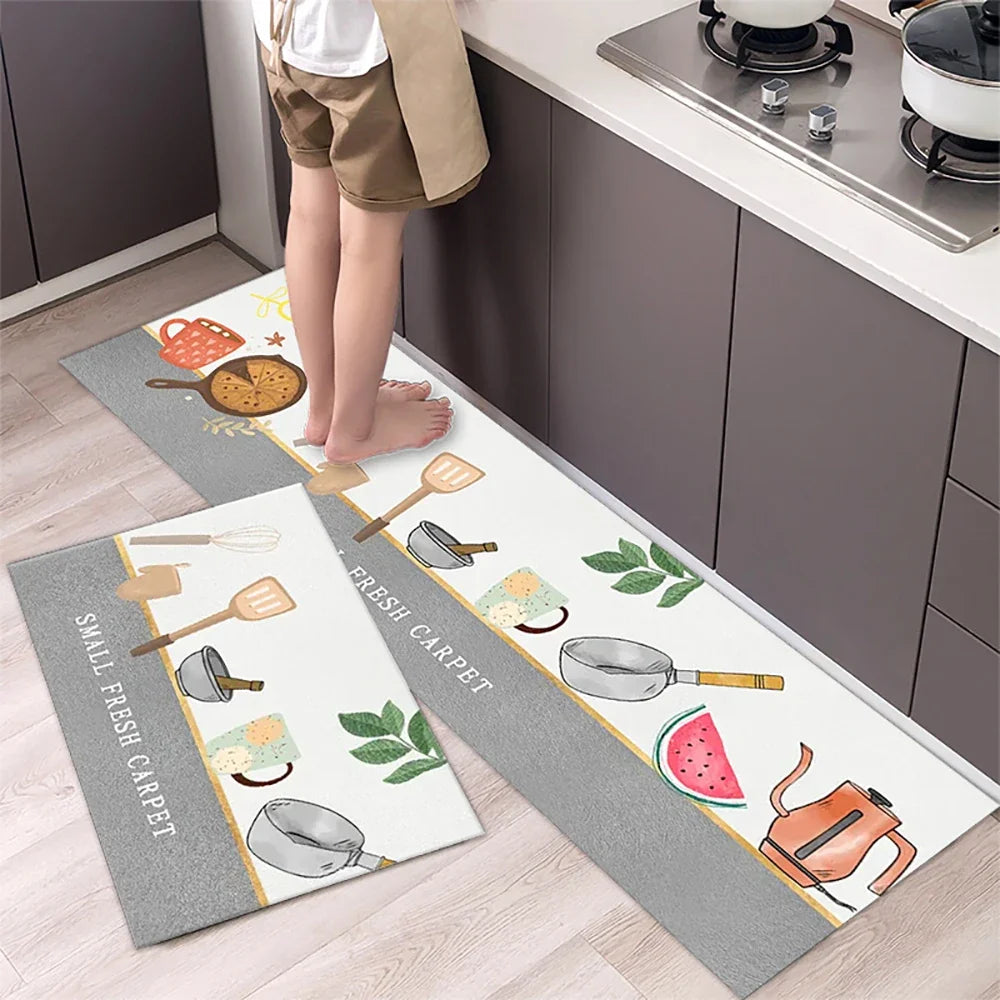 40x120cm Absorbent Velvet Bath Rug Non Slip Long Kitchen Mat Crystal Soft Carpet for Living Room Bathroom Entryway Floor Oasis Select