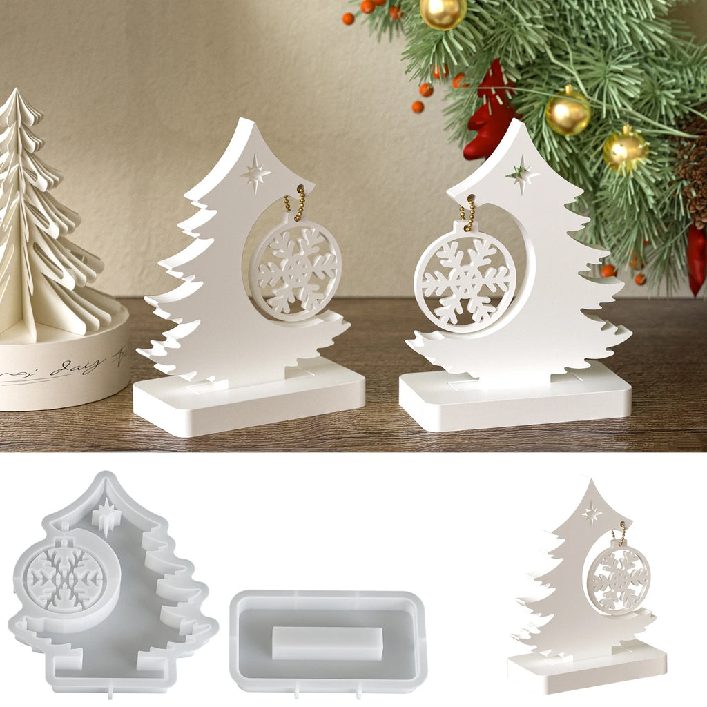 DIY Resin Mold Christmas Tree Snowflake Hanging Ornament Aromatherapy Gypsum Silicone Mold Oasis Select