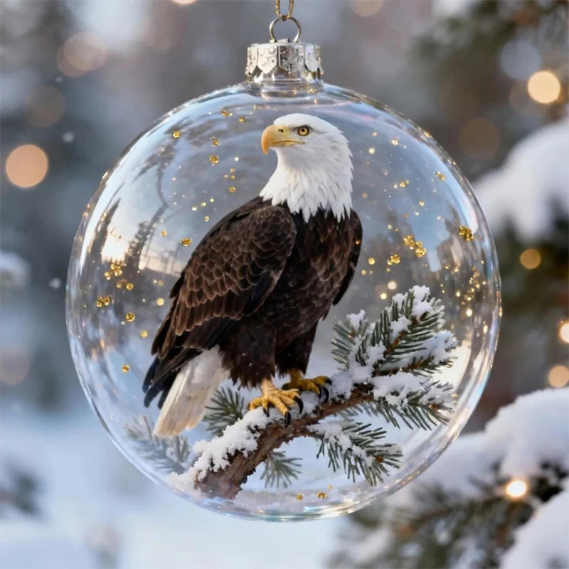 Hummingbird Christmas Ball Ornament | 3D Clear Plastic Tree Decor
