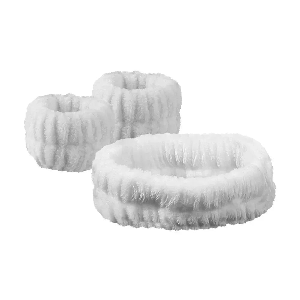 1/2/3PCS Face Wash Wristbands Headband Makeup Hair Care Headband Wash Headband For Washing Your Face Hair Bands For Women Oasis Select White Set