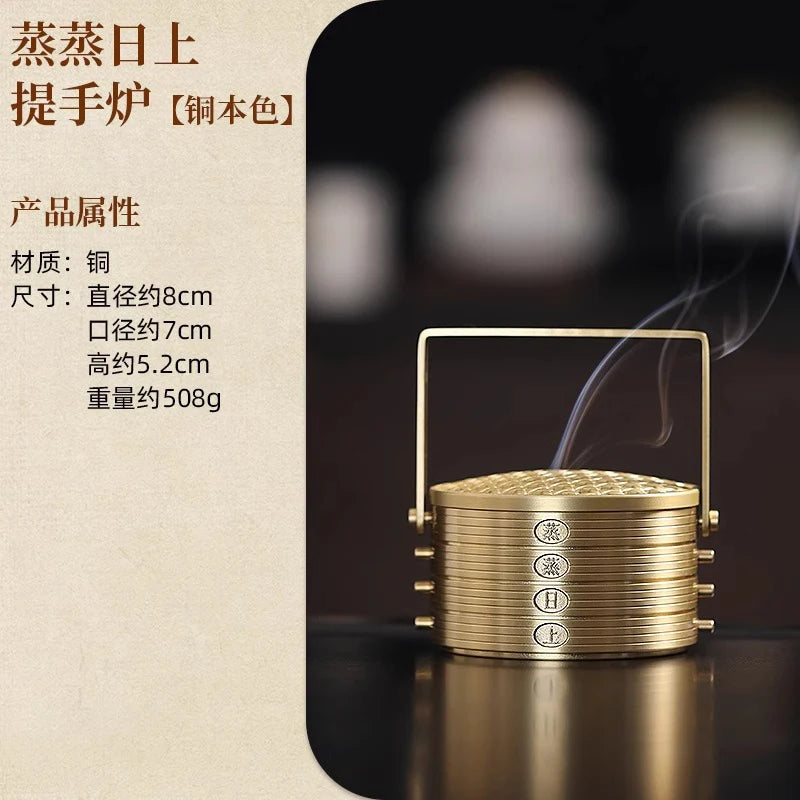 Brass Incense Tray Censer for Home Use Agarwood Censer Creative New Chinese Style Indoor Censer Ornament Oasis Select Copper