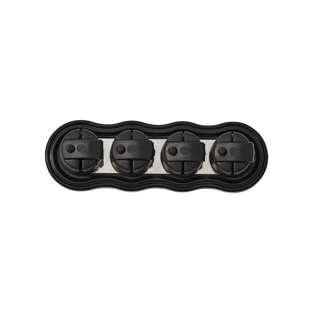 Self-Adhesive Multi Cord Holder Reserved Wire Slots Built-in Magnet Wire Management Clips Powerful Magnet Slim Lightweight Oasis Select Black and Gray
