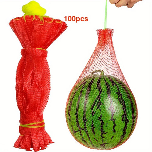 100 Pieces of Heavy-Duty Plastic Garden Netting Suitable for Watermelon Vertical Planting and Hammock with Straps Oasis Select