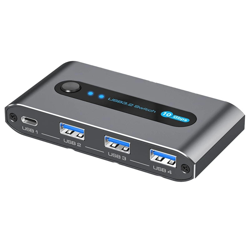 WISH 10Gbps USB 3.2 Switch USB C Switch,4 Port USB Switcher For PC Laptop Share Keyboard Mouse Supports USB C Input Oasis Select As Shown NONE