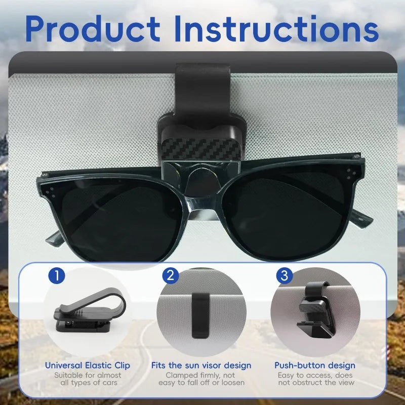 Car Sun Visor Sunglasses Clip Holder Universal Stable Glasses Hanger Card Ticket Organizer Interior Storage Clip Car Accessories Oasis Select