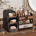 Dressing Table Storage Box Desktop Antique Style Cosmetics Dust-proof Drawer Style Organizing Box Lipstick Storage Rack Oasis Select black