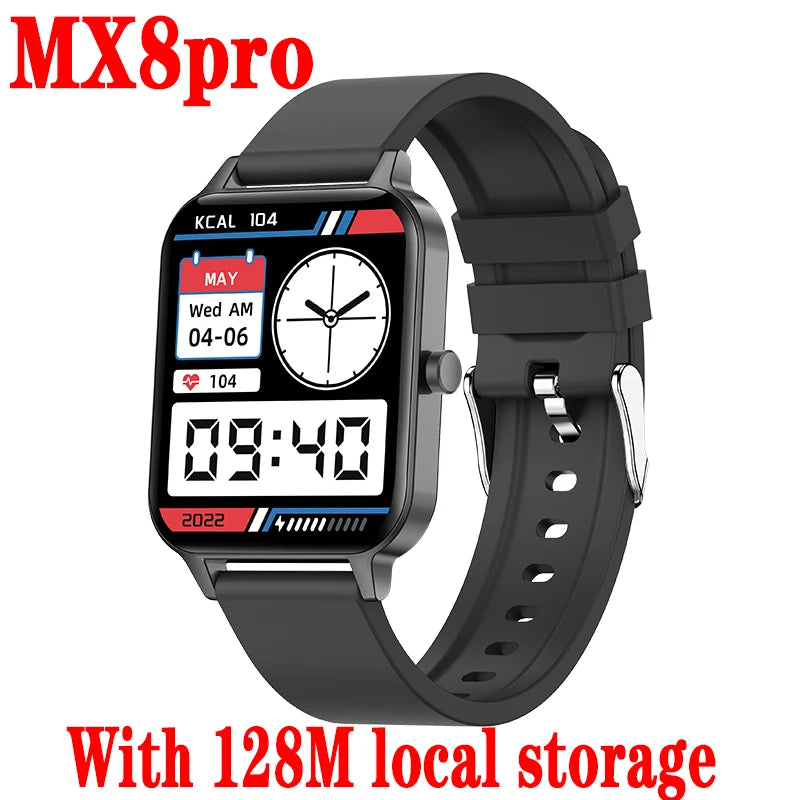 128M Local Music Smart Watch Blue Tooth Call 1.95” HD Full Touch Screen Smartwatch Weather Information Reminder Sports Bracelet Oasis Select MX8Pro BK