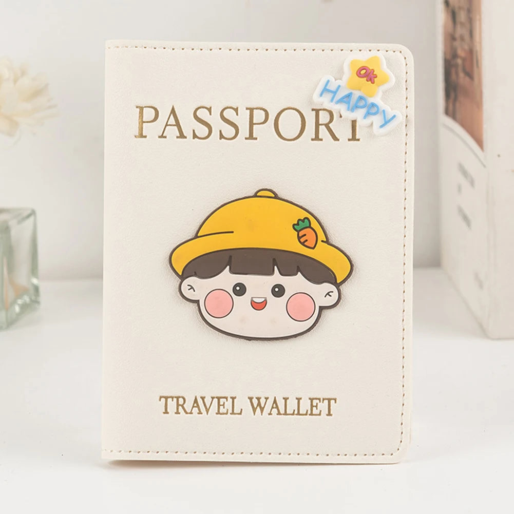 PU Leather Passport Cover | Cartoon Travel Document Holder