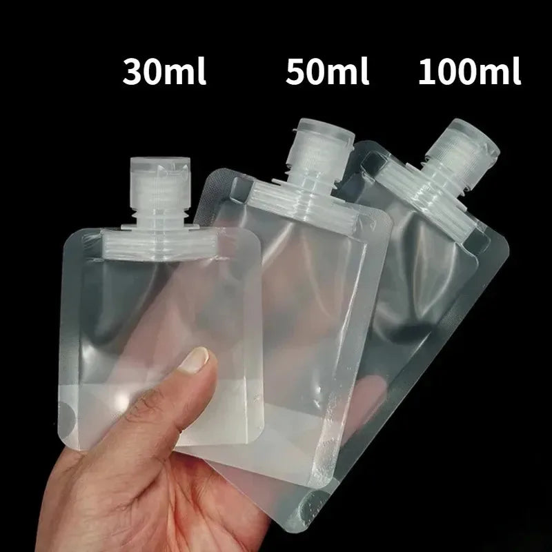 2-10PCS Travel Empty Squeeze Bags Lotion Dispensing Bag Refillable Shampoo Toiletries Conditioner Liquid Cosmetic Storage Pouche Oasis Select