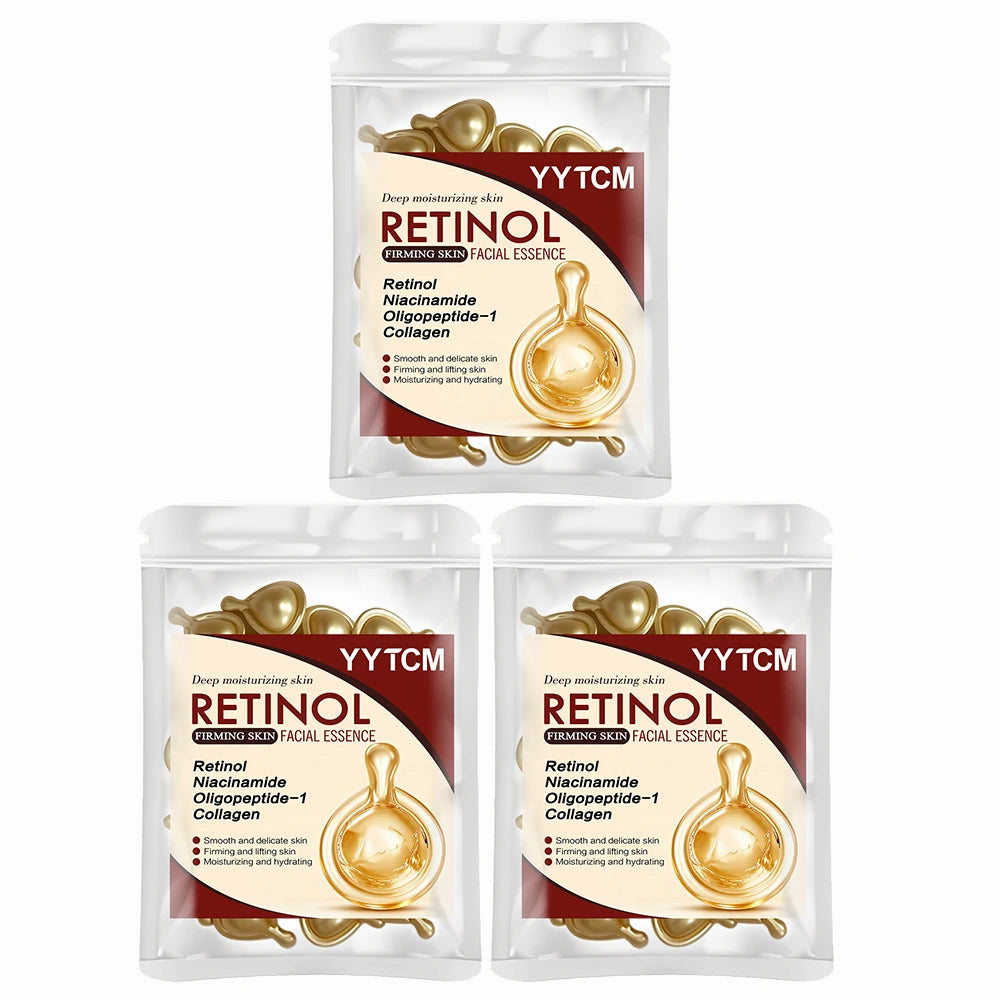 Retinol Face Serum Capsules – Collagen & Niacinamide | 30pk Face Serum Capsules Oasis Select 3 Bags
