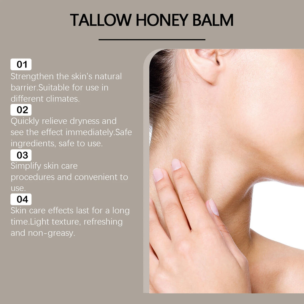 120g Multi Purpose Tallow Honey Balm Deep Moisturizing Nourishing for Extremely Dry Skin Face Hand Body Care Soothe Damaged Skin Oasis Select