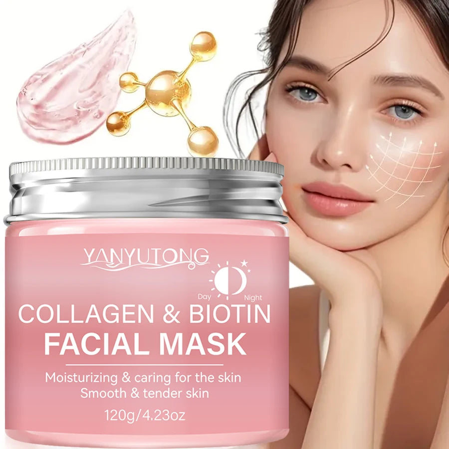 Collagen Peel Mask, Biotin Collagen Wrap Mask Day and Night, Deep Hydration, Night Care Mask Cream. Oasis Select 120g