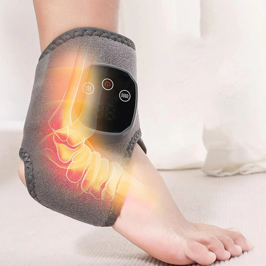 Foot Massager 4 Heat Levels Foot Ankle Massager Heating Warmer Wrap Pad Brace for Women Men Muscle Nerve Relief Calf Knee Spa Oasis Select