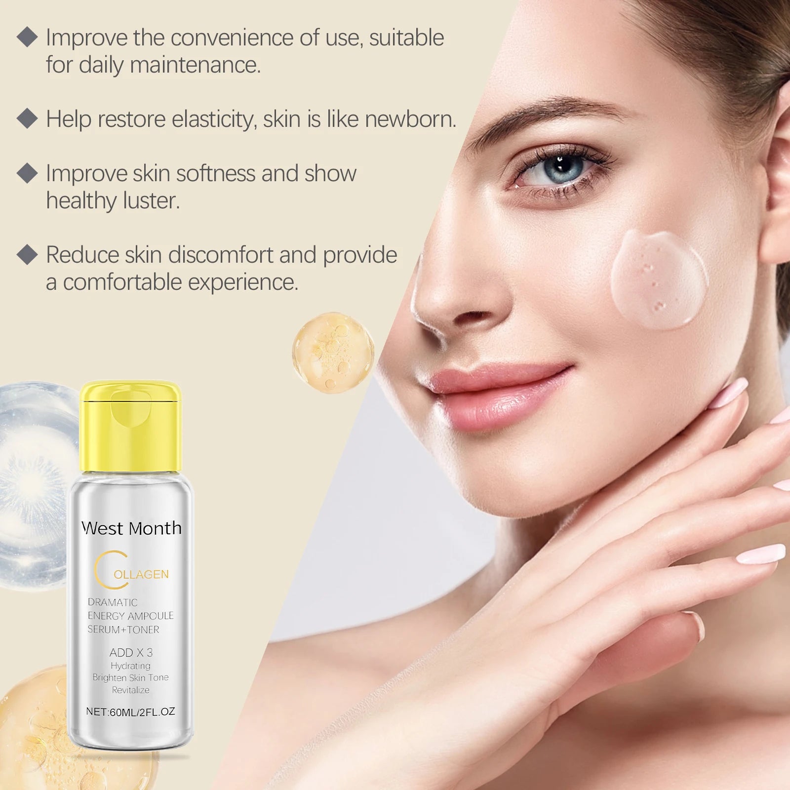 Collagen Toner Essence Water, Daily Hydrating & Nourishing, Fresh Facial Care, Essence Water For Radiant Ski Oasis Select