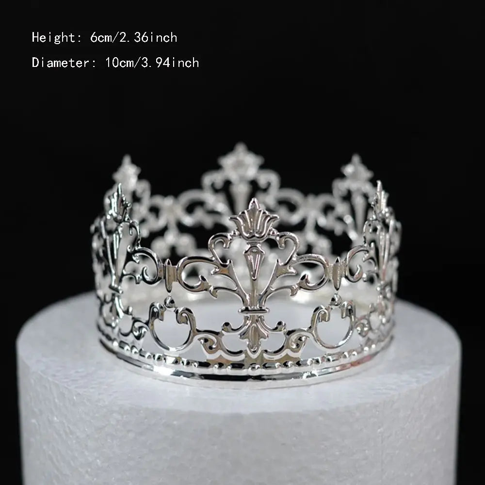 Boys White Wedding Party Bridal Accessories For Children Jewelry Crowns Baby Crown Cake Topper Hair Crowns Party Crowns Oasis Select white-10cm
