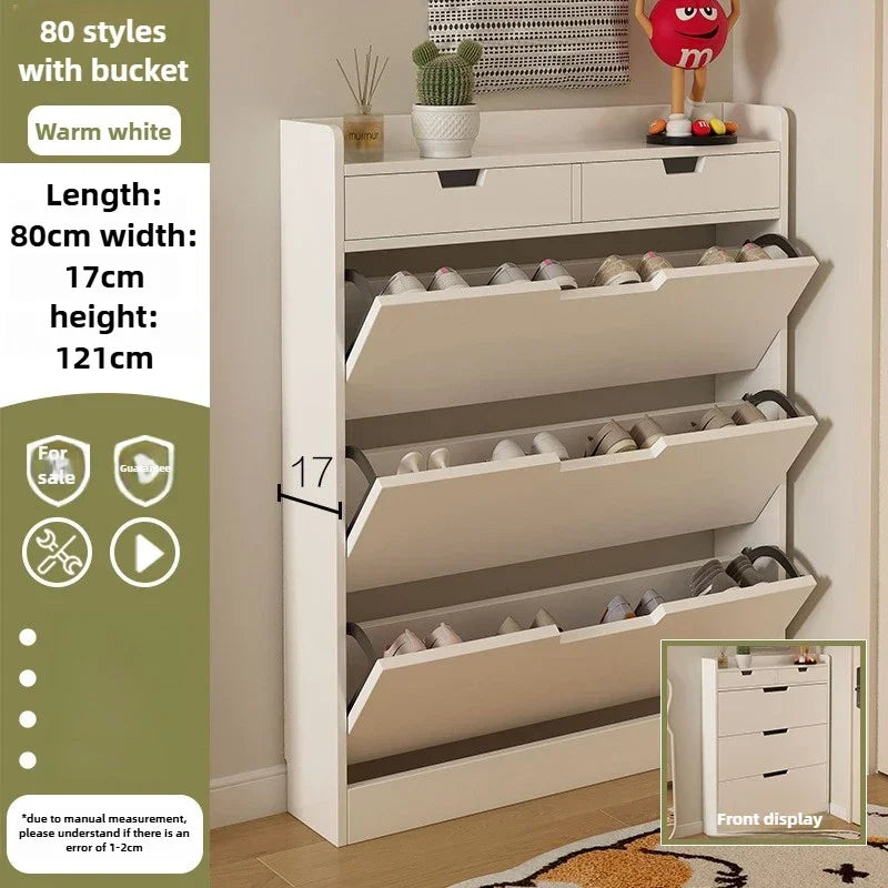 Tipping Bucket Shoe Cabinet, Outer Entry Shoe Rack, Balcony, Entrance Cabinet, Living Room Large-capacity Storage Cabinet Oasis Select 80cmC