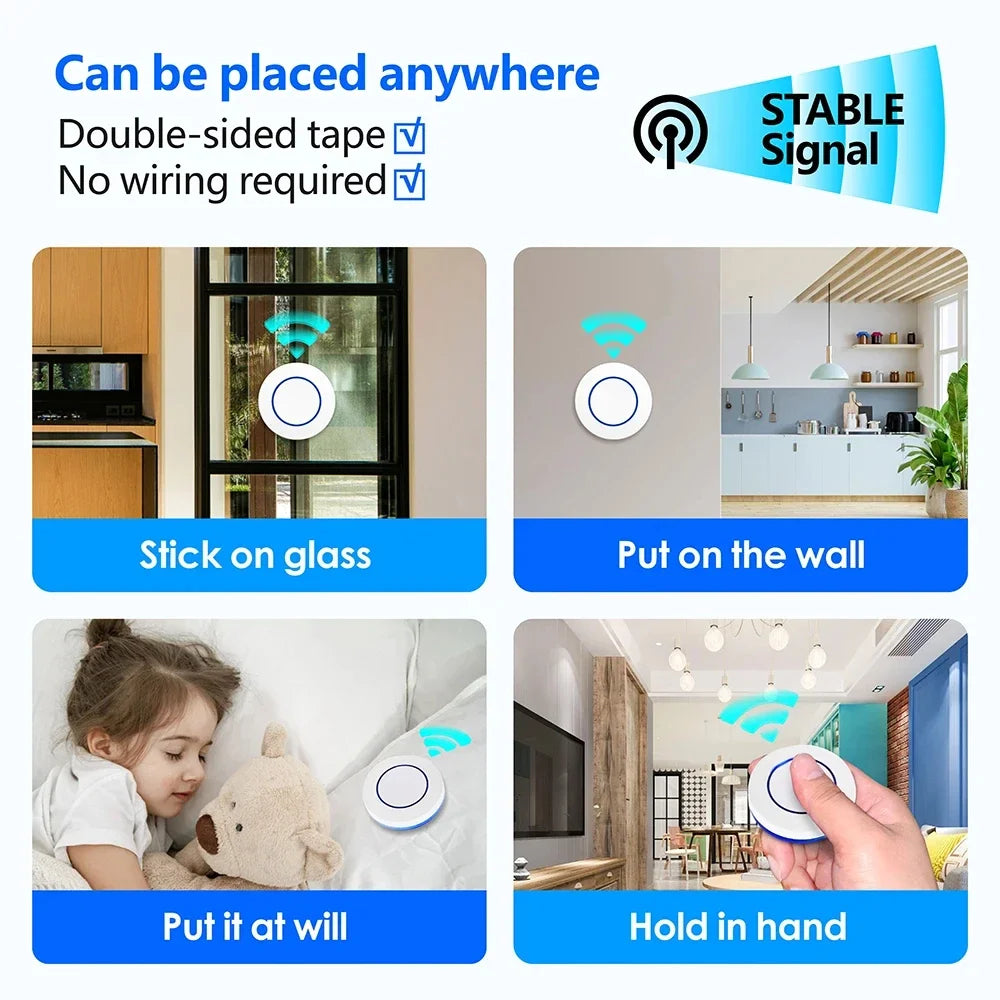 Mini Round Button Wall Switch RF 433MHz Wireless Light Switch 100-240V 10A Relay Receiver Remote Control for Home LED Light Oasis Select