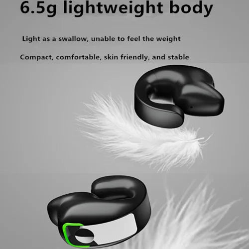Headset With Microphone Bluetooth 5.3 Ear Clip Headphone TWS Wireless Earphone Single In-Ear HD HiFi Stereo Touch Control Sports Oasis Select