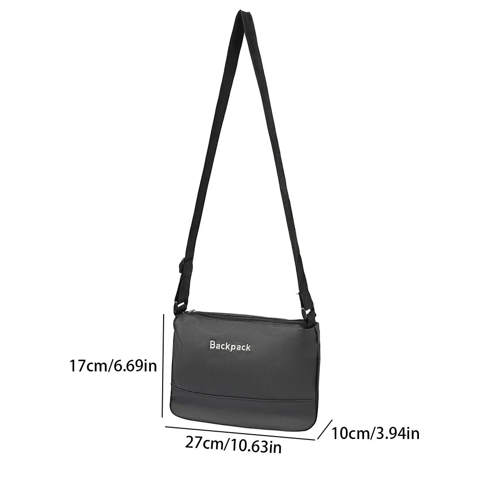Unisex Waterproof Oxford Cloth Crossbody Bag Minimalist Letter Print Large Capacity Multi-Pocket Casual Sling Shoulder Bag Oasis Select