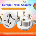 Professional Travel Adapter from AU US UK CN To EU KR; 16A 250V Wall Socket Converter; Comes with Dual Round Socket Oasis Select ONE SIZE