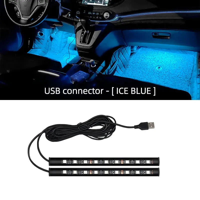 2-in-1 LED Car Neon Atmosphere Foot Light – USB & 12V