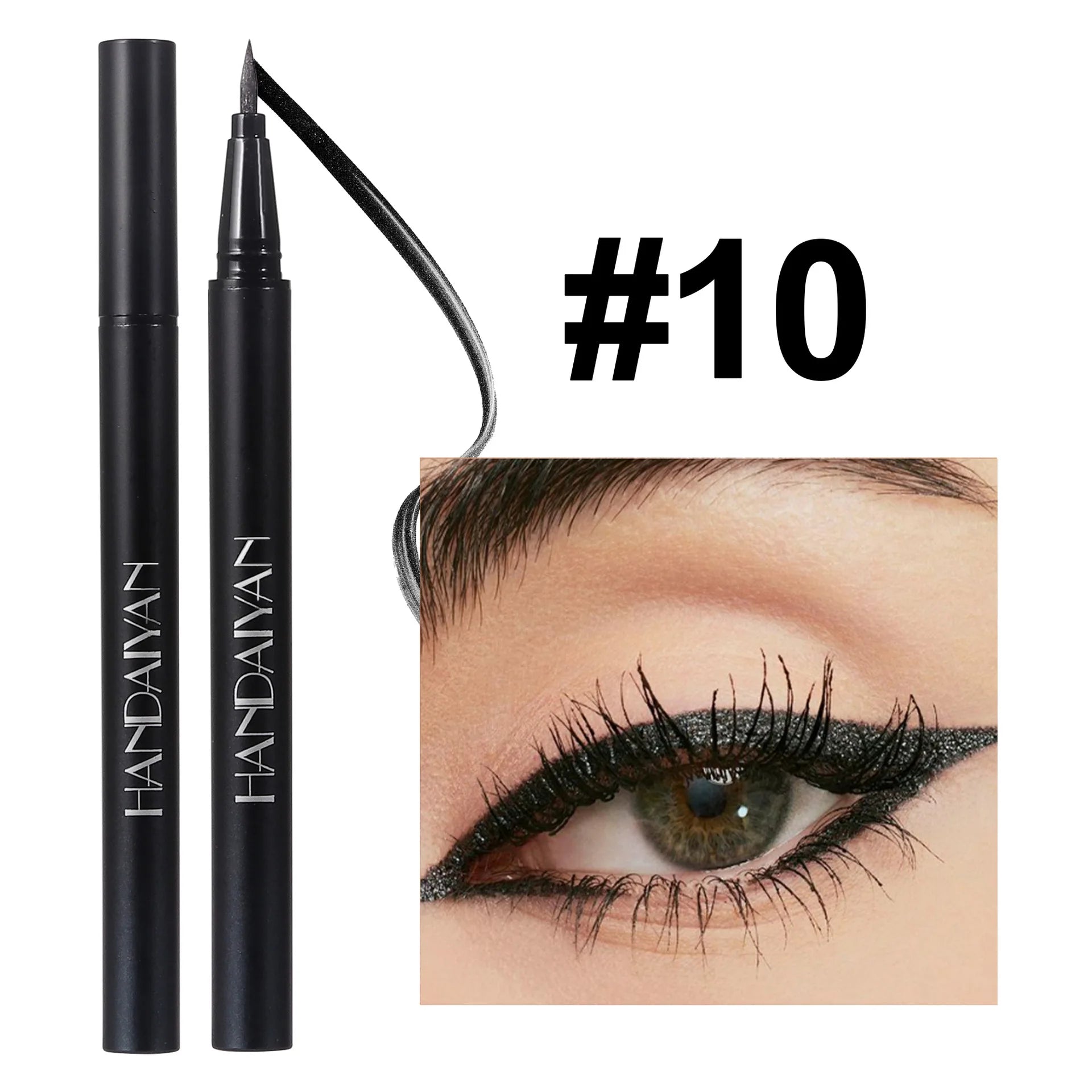 Handaiyan Metallic Glitter Liquid Eyeliner – Waterproof, 10 Colors Liquid Eyeliner Oasis Select 10 Full Size