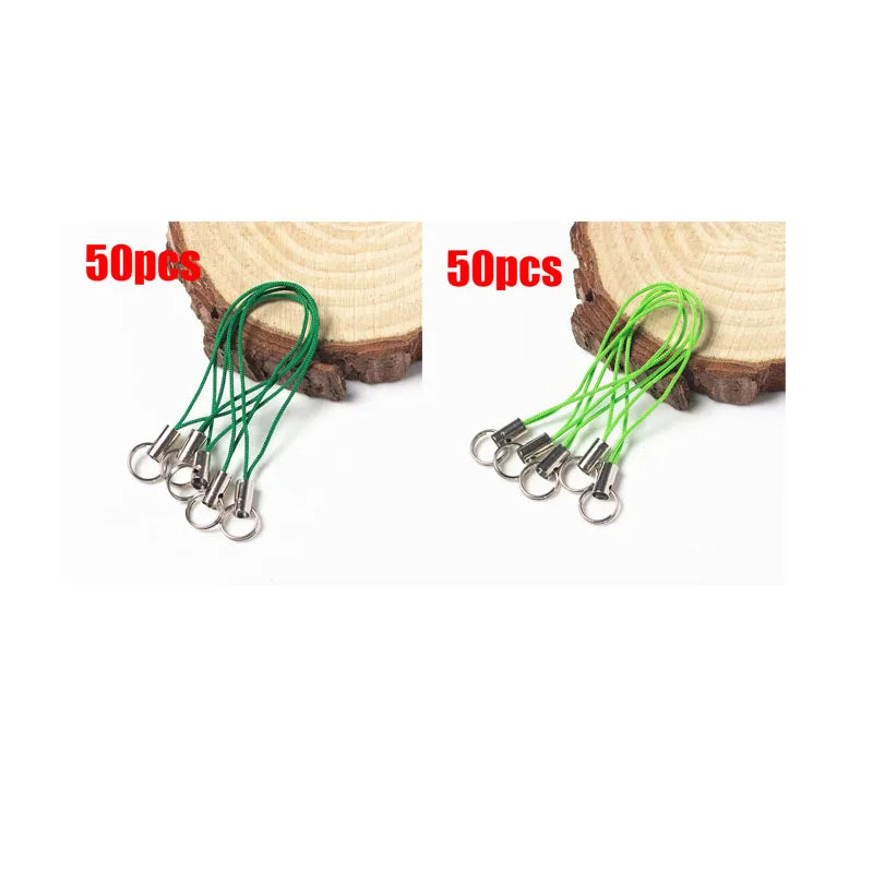 50/100pcs Wire Cord Mobile Phone Craft Pendant Lanyard DIY Handmade Materials Key Ring DIY Toys Pendant Clips Lanyard Accessorie Oasis Select 100pcs mix 1