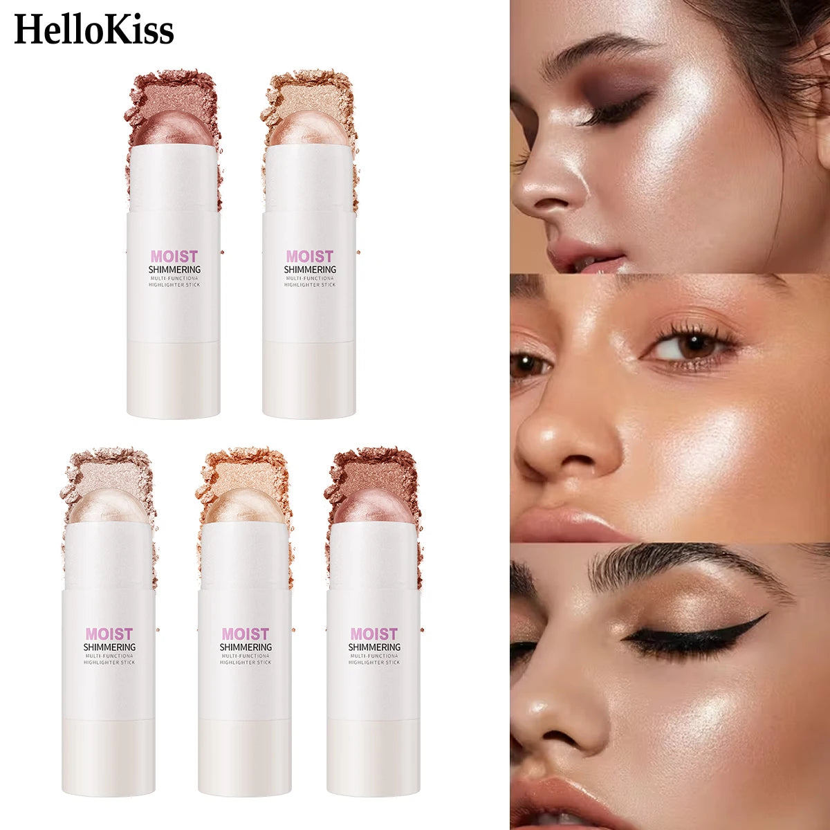 Hello Kiss Glowup Highlighter Stick – Buildable Face Contour