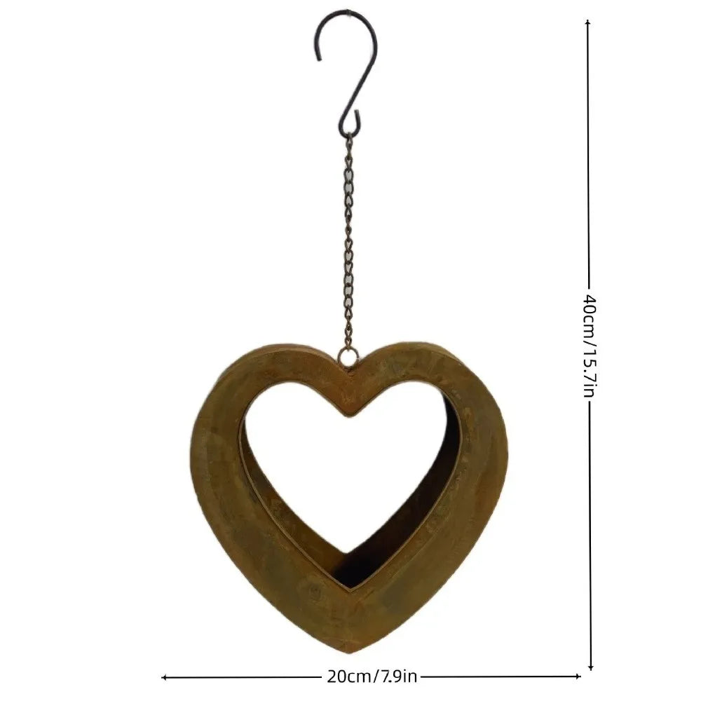 DIY Farmhouse Style Retro Metal Plant Hangers Iron Romantic Plant Hanging Basket Heart Shape Plant Container Window Decor Oasis Select