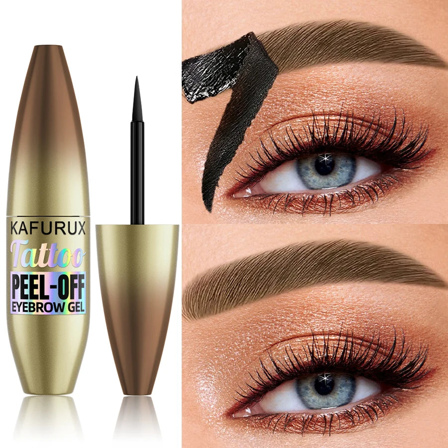 KAFURUX 5-Color Waterproof Peel-Off Eyebrow Tint with Stencils