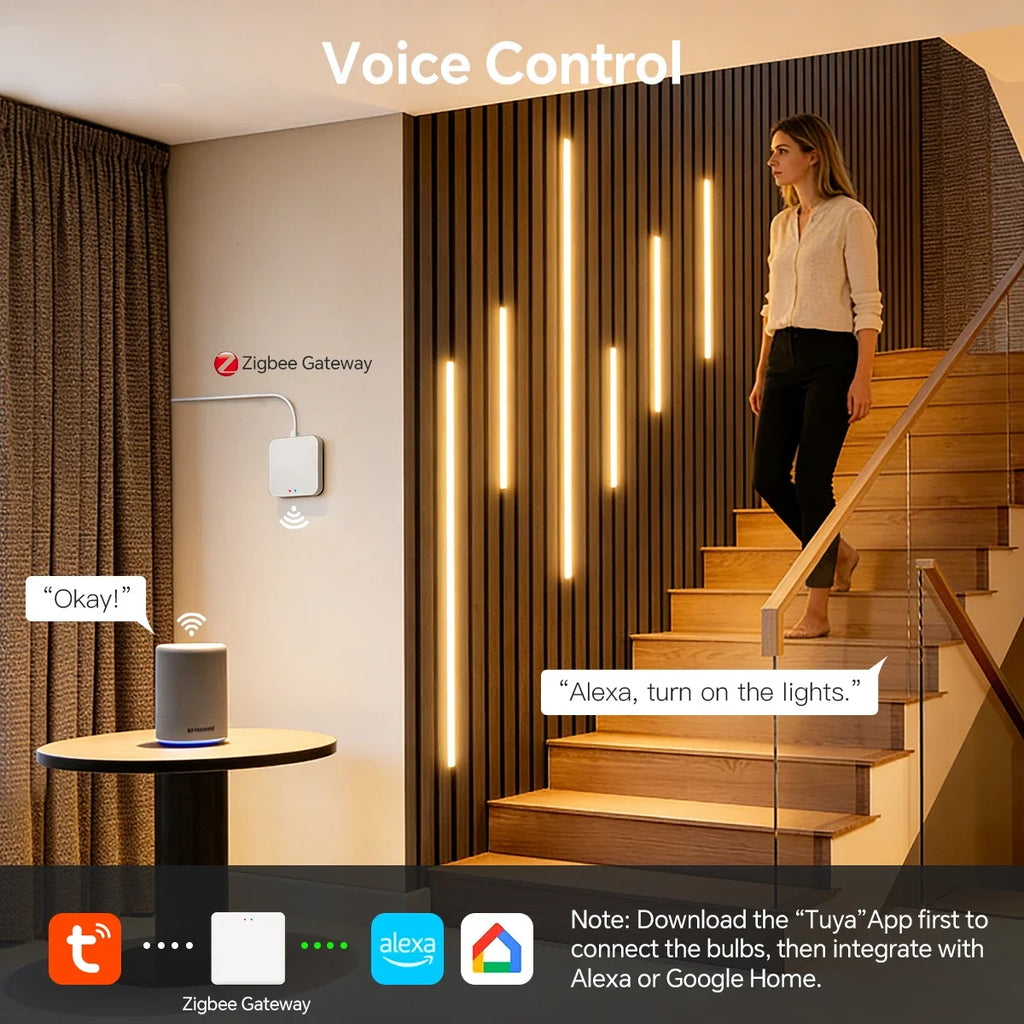 Living Room TV Wall Backlight Decor Neon Lamp Tape 2/4/6pcs COB LED Strip Light Work With Zigbee Tuya/Smart Life App Control 24V Oasis Select